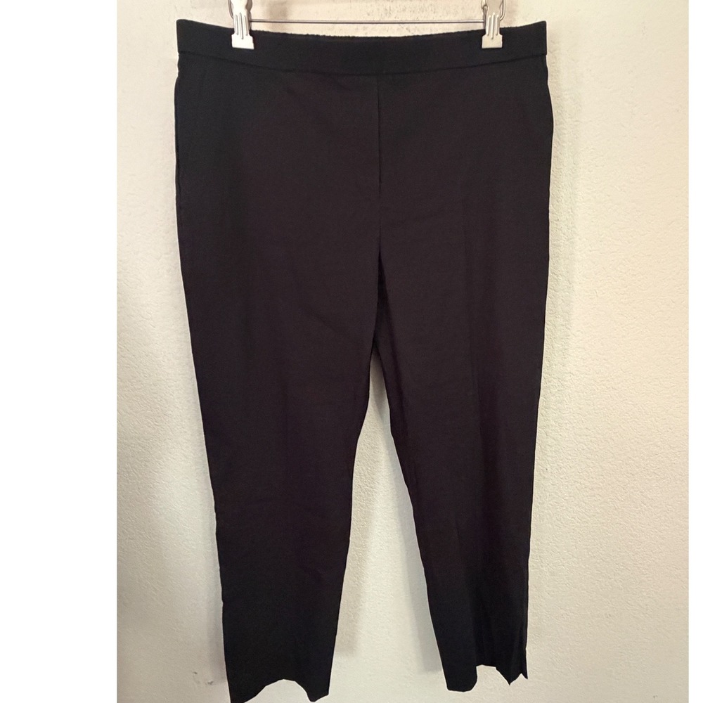 NWOT Theory Pull On Eco Crunch Linen Blend Pants Black Size 10